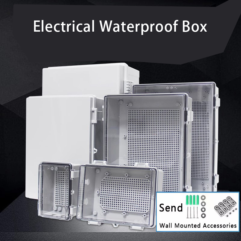 Outdoor Power Wash - IP66 Waterproof Junction Box Gray/Transparent Electrical