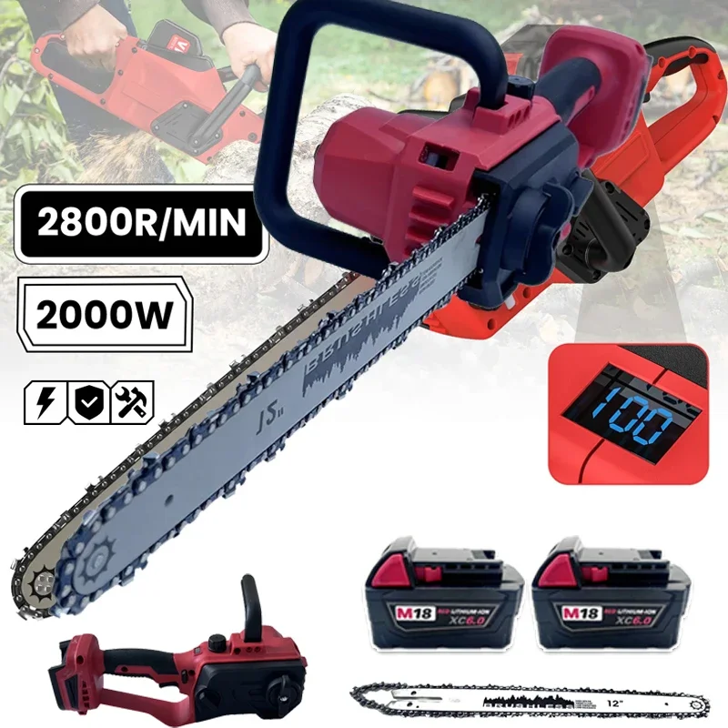 Pole Saw Cordless - Brushless Chainsaw 12 Inch with Auto