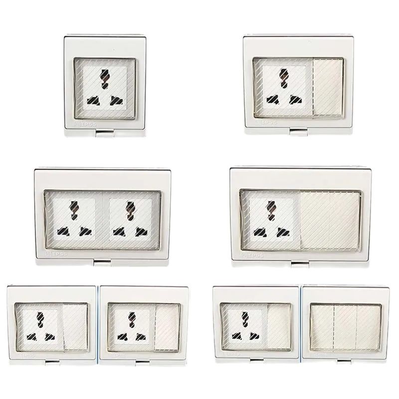 Outdoor Power Outlet Waterproof - Trắng Âu UK EU Mỹ Đa