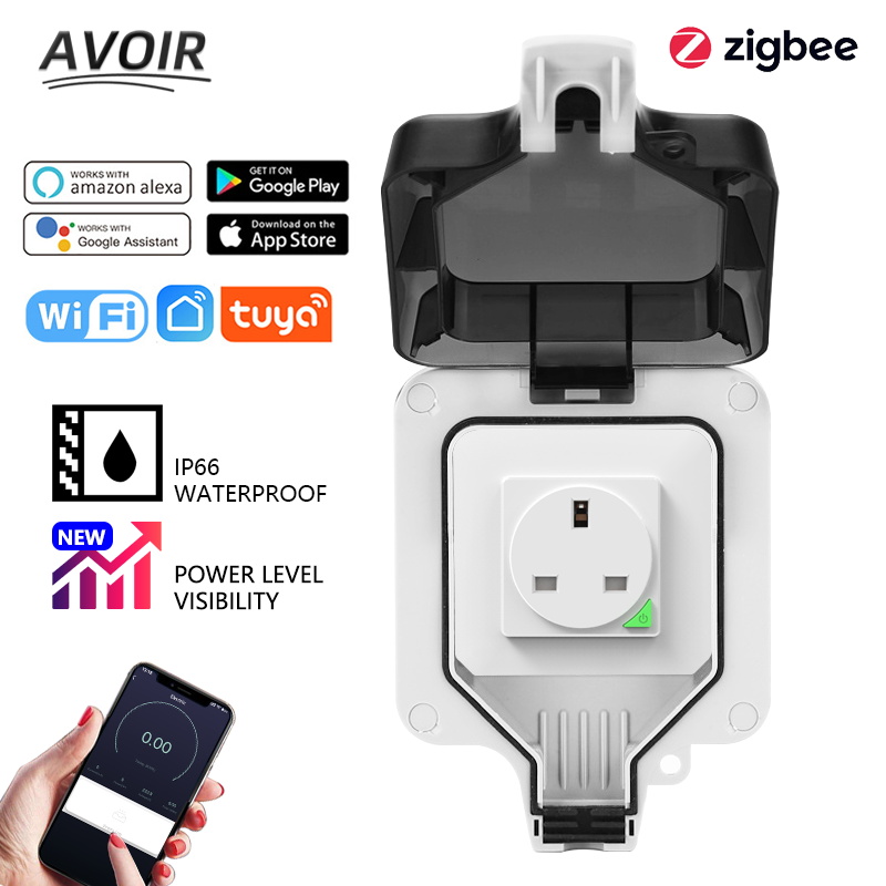 Outdoor Zigbee Power Plug - Avoir Zigbee Tuya IP66 Tường Ngoài