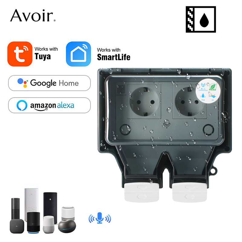 Avoir Tuya Tường Điện Ổ Cắm Ip - đánh giá và giá Outdoor Power Outlet Waterproof