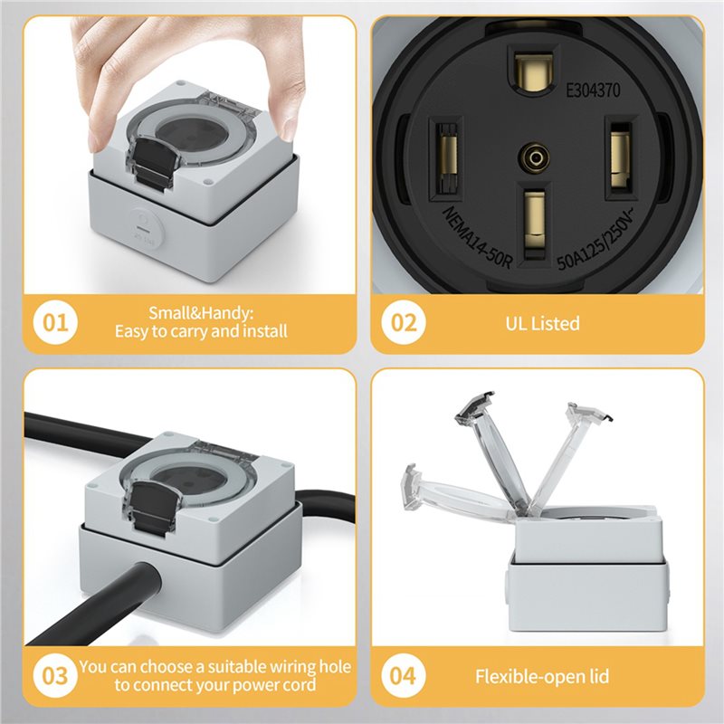 ABVC 6X 50Amp Power Outlet Box - đánh giá và giá Outdoor Power Receptacle Box