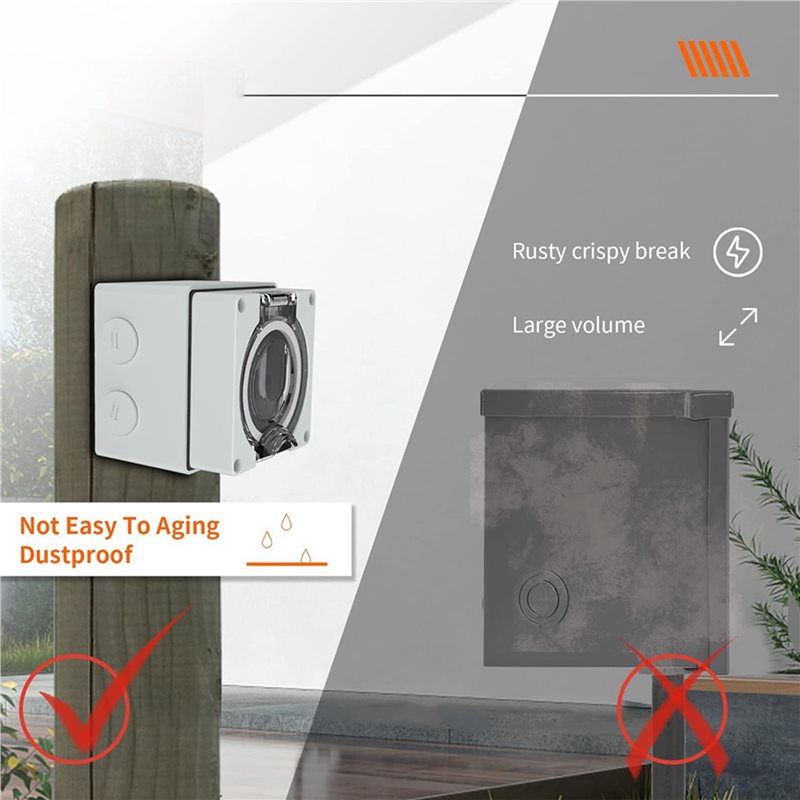ABVC 6X 50Amp Power Outlet Box - đánh giá và giá Outdoor Power Receptacle Box