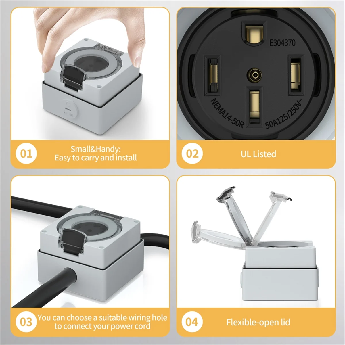 AT16 50Amp Power Outlet Box, 1 - đánh giá và giá Outdoor Power Receptacle Box