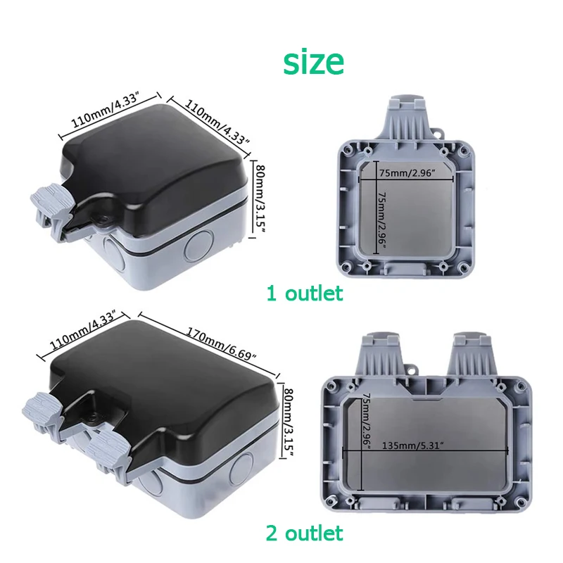 EU KR Outdoor Wall Waterproof  - đánh giá và giá Outdoor Power Outlet Waterproof