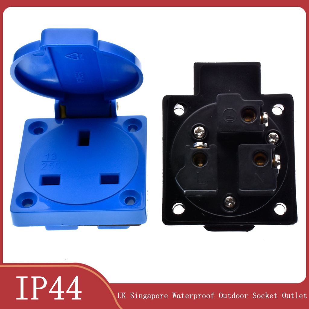 1pcs Britain Black Blue 13A 25 - đánh giá và giá Outdoor Power Receptacle