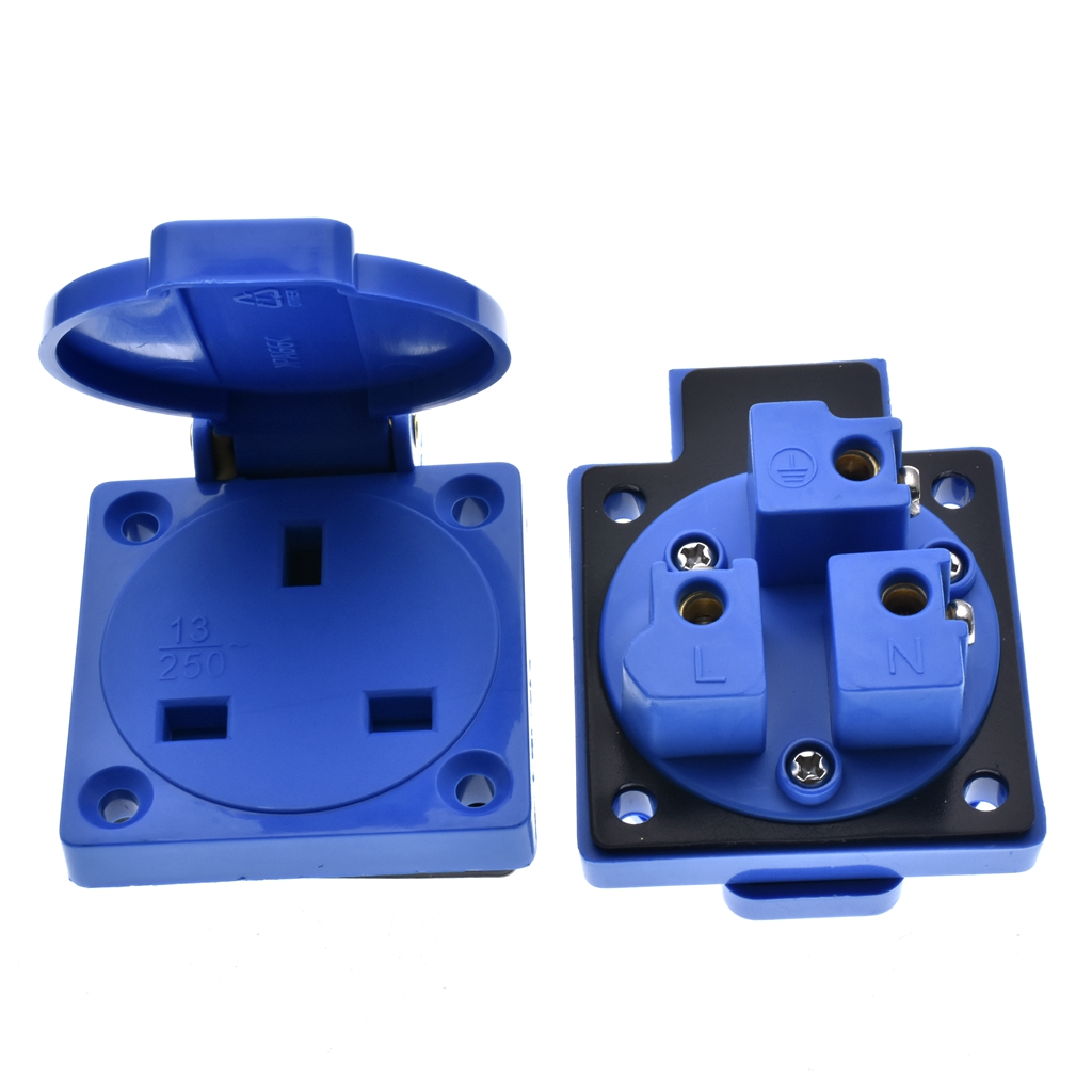 1pcs Britain Black Blue 13A 25 - đánh giá và giá Outdoor Power Receptacle
