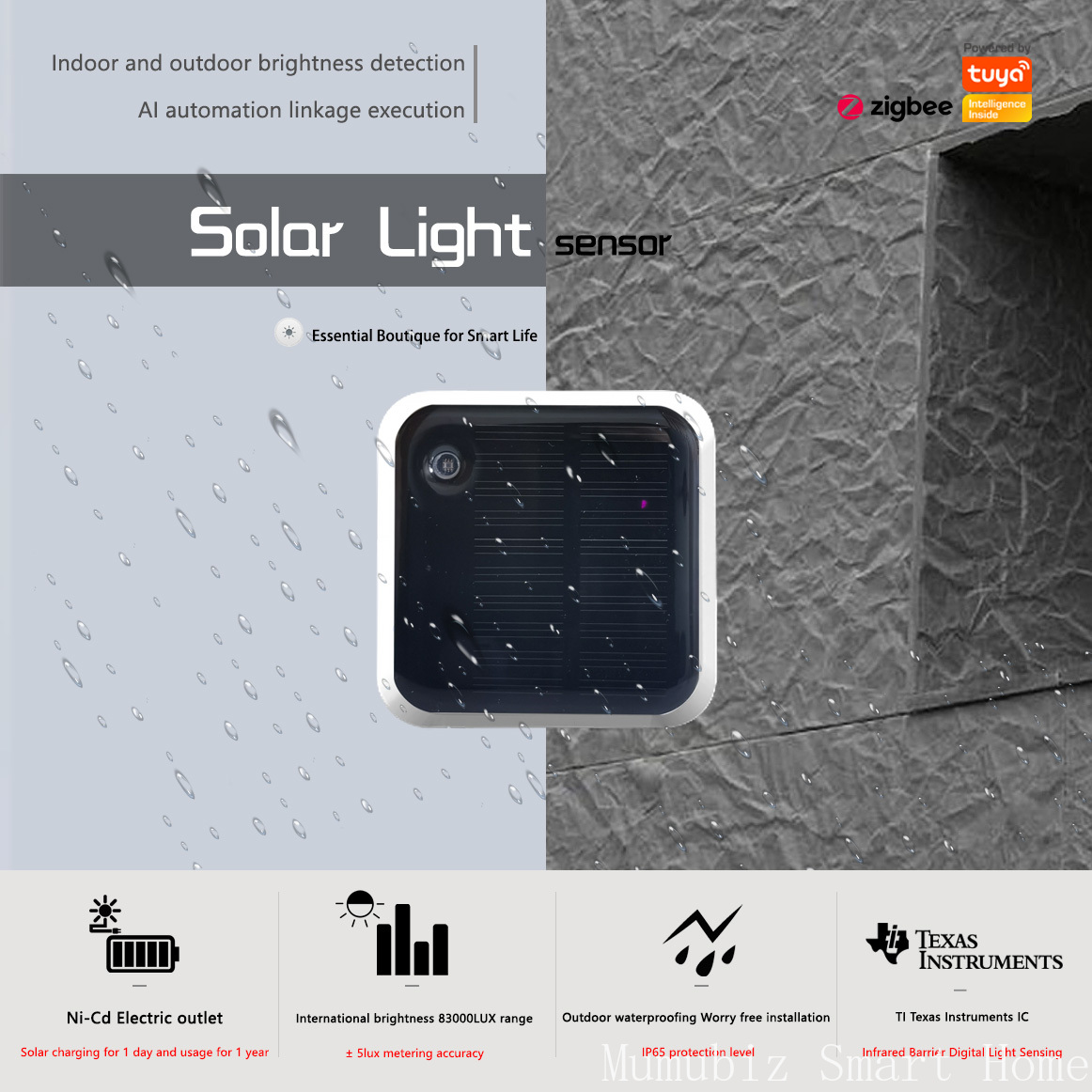 Tuya Zigbee Solar Light Sensor - đánh giá và giá Outdoor Power Monitor