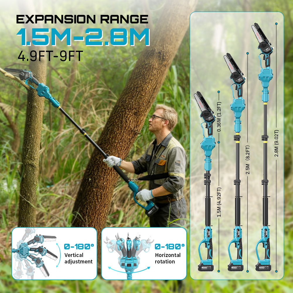 SEESII 3-in-1 Brushless Cordle - đánh giá và giá Pole Saw Cordless