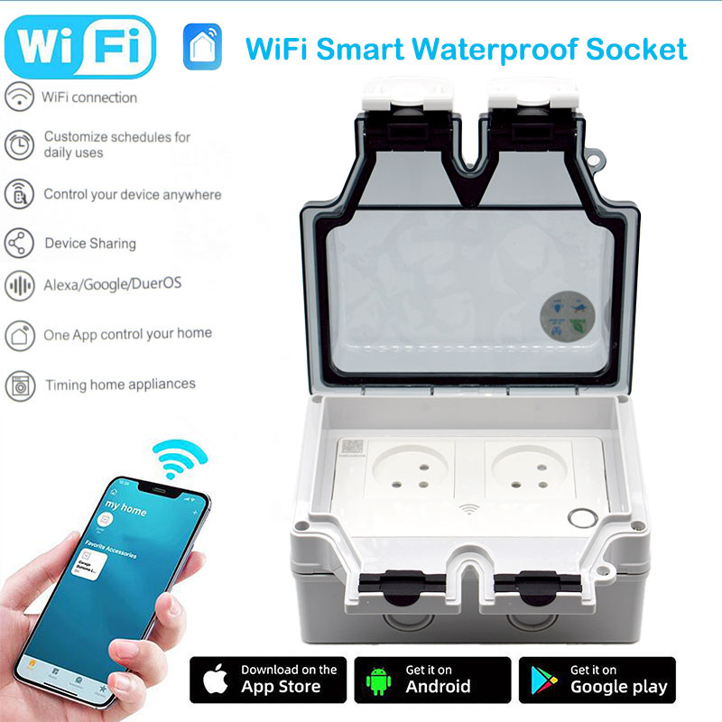 16A Ổ Cắm Thông Minh IP66 Chốn - đánh giá và giá Outdoor Power Outlet Waterproof