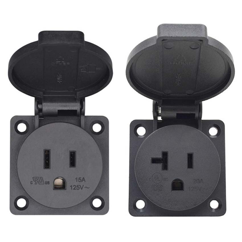 Đen 125V 15A 20A IP44 CE Mỹ Nh - đánh giá và giá Outdoor Power Receptacle
