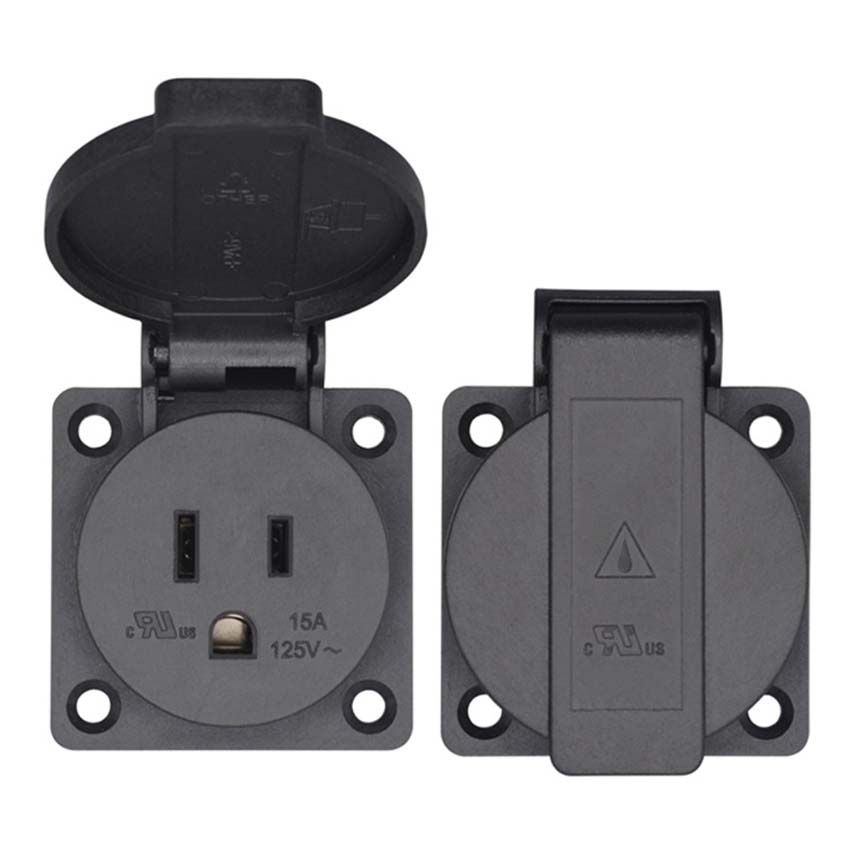 Đa năng Đen 125 V 15A 20A IP44 - đánh giá và giá Outdoor Power Receptacle