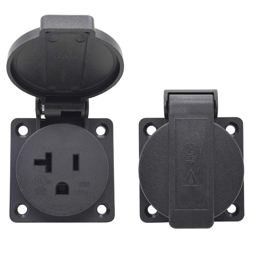 Đa năng Đen 125 V 15A 20A IP44 - đánh giá và giá Outdoor Power Receptacle